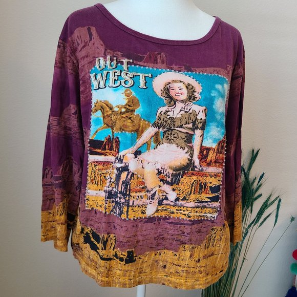 Out West Western Graphic and Beaded Tee - Picture 2 of 12